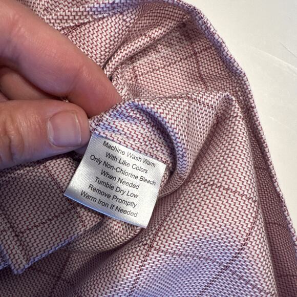 Pronto Uomo Pink Men's Classic Fit Non-Iron Long Sleeve Dress Shirt Sz 18-34/35 - Picture 3 of 4